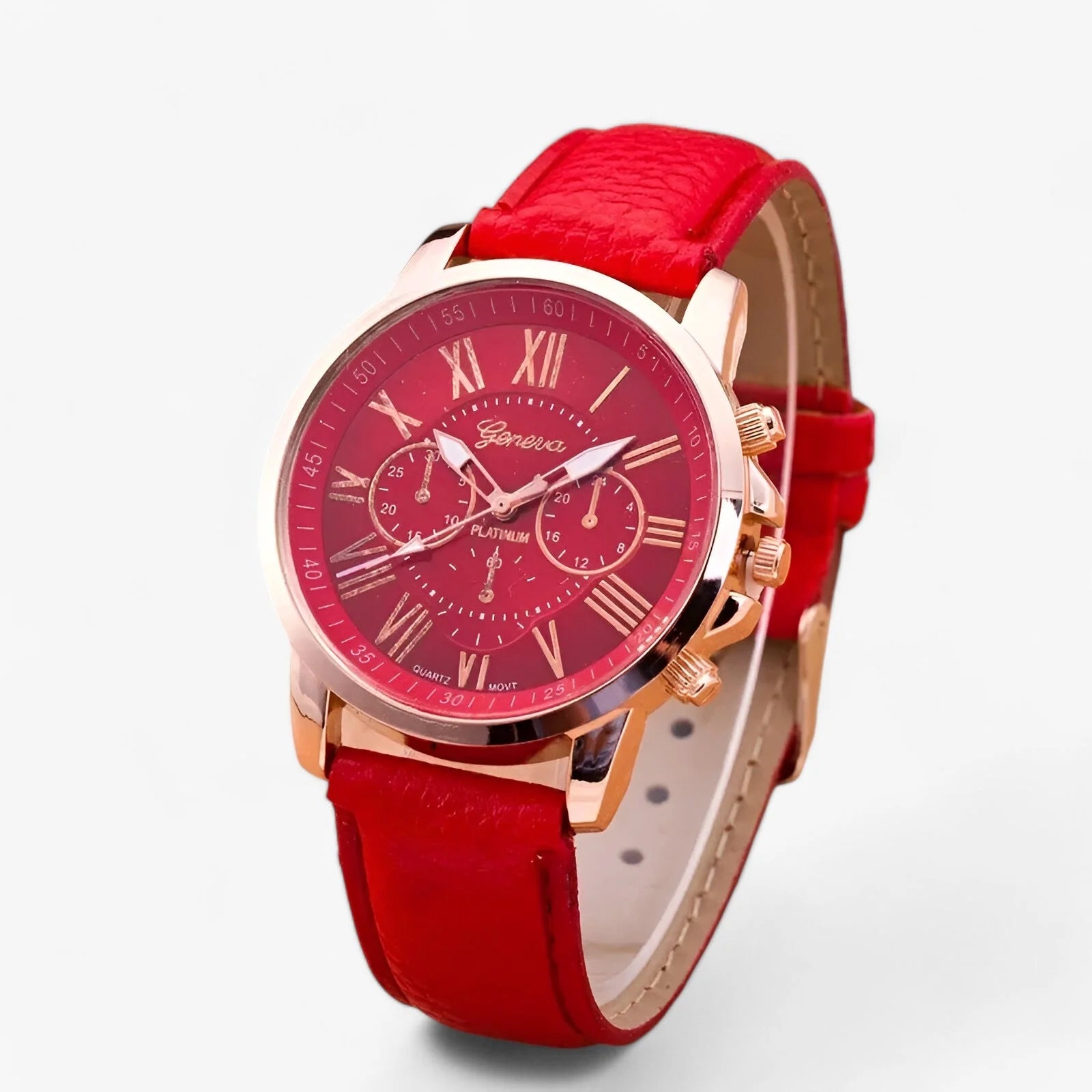 Women's Watch Soft Genuine Leather Strap Waterproof Date Display