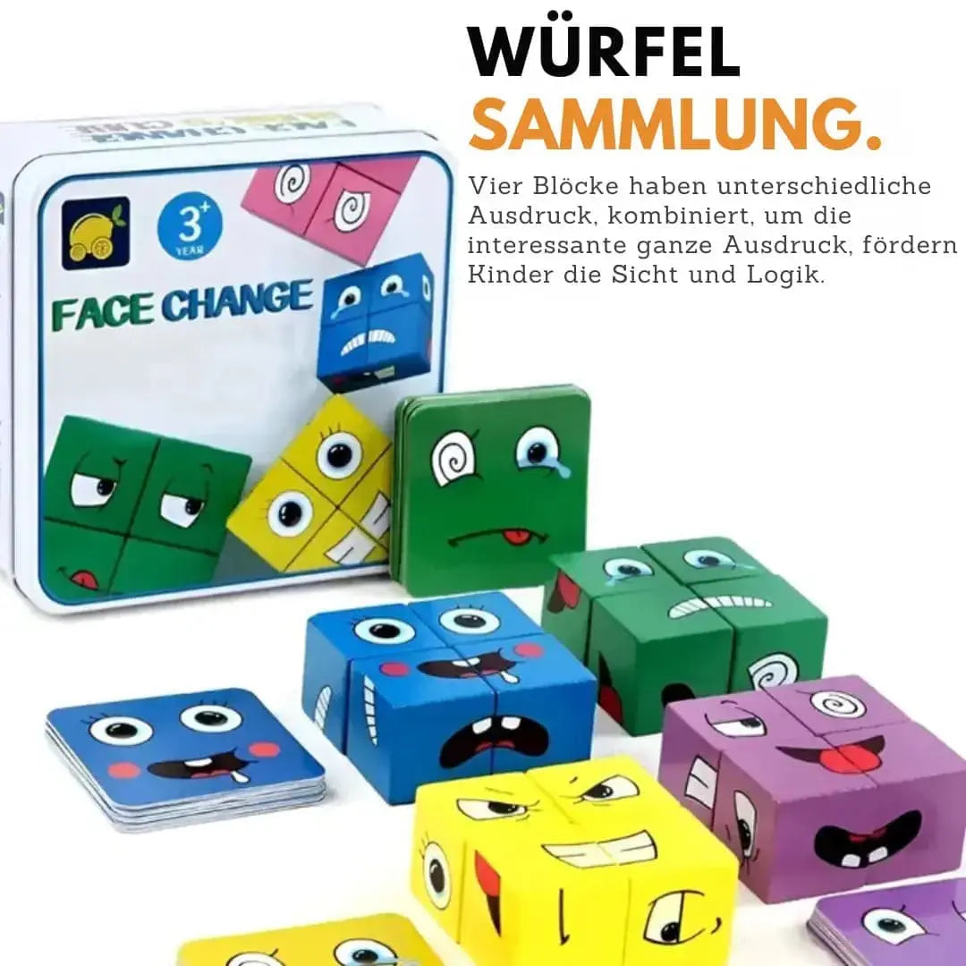 Wooden Building Blocks Emoji Faces Non-Toxic