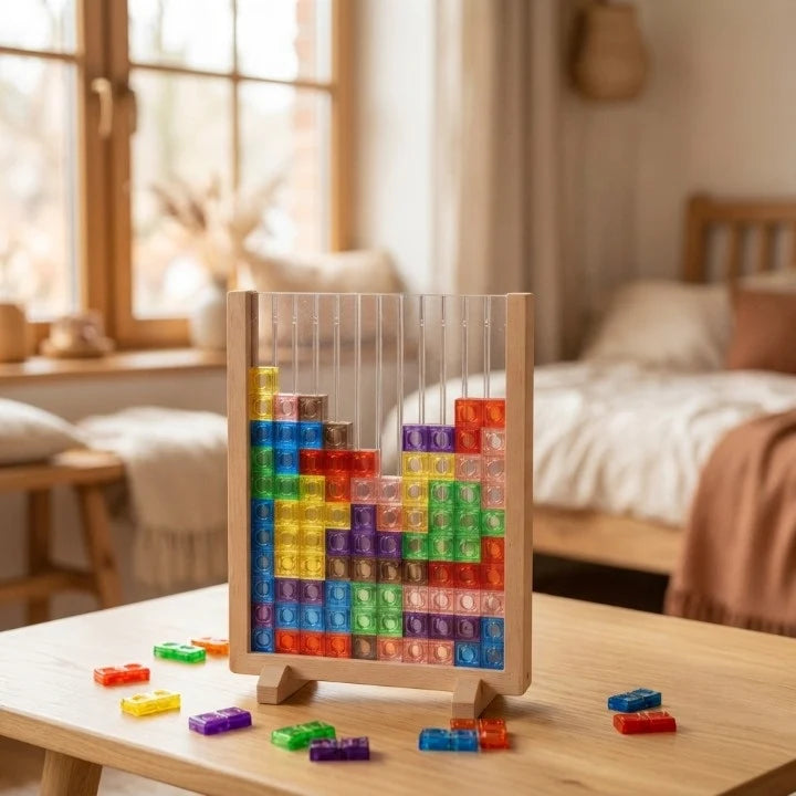 Wooden Building Blocks Montessori Colorful Solid Wood