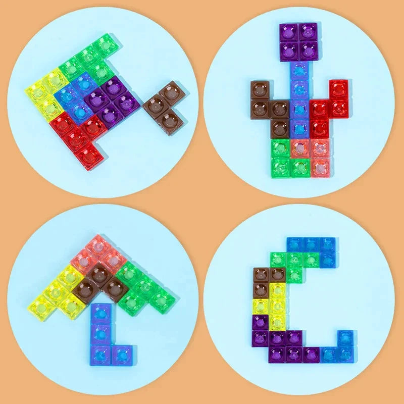 Wooden Building Blocks Montessori Colorful Solid Wood