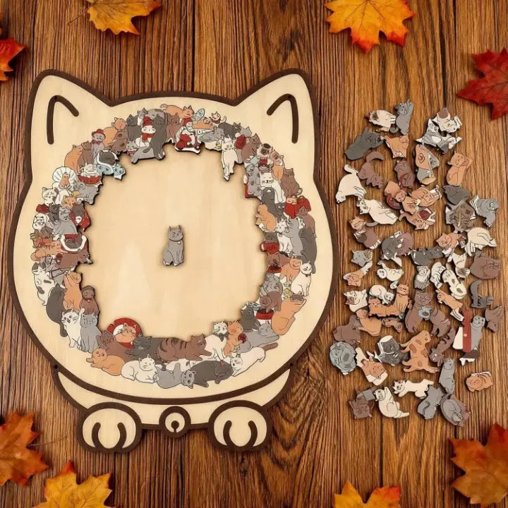 Wooden Cat Puzzle Morandi Colors 135 Pieces