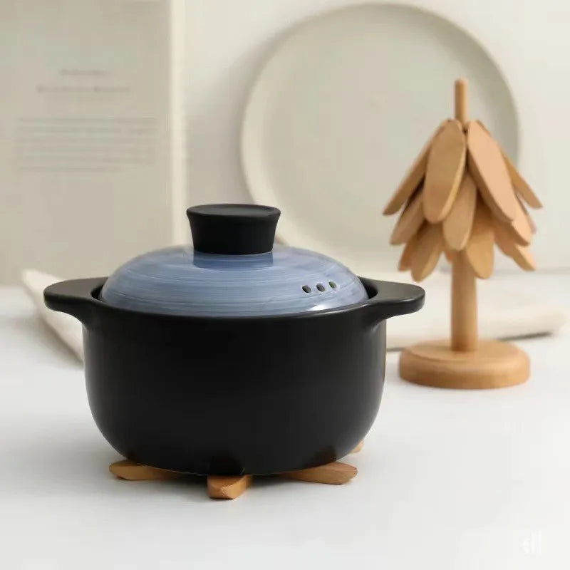 Wooden Coaster Set Tree-Shaped Heat-Resistant Black Walnut