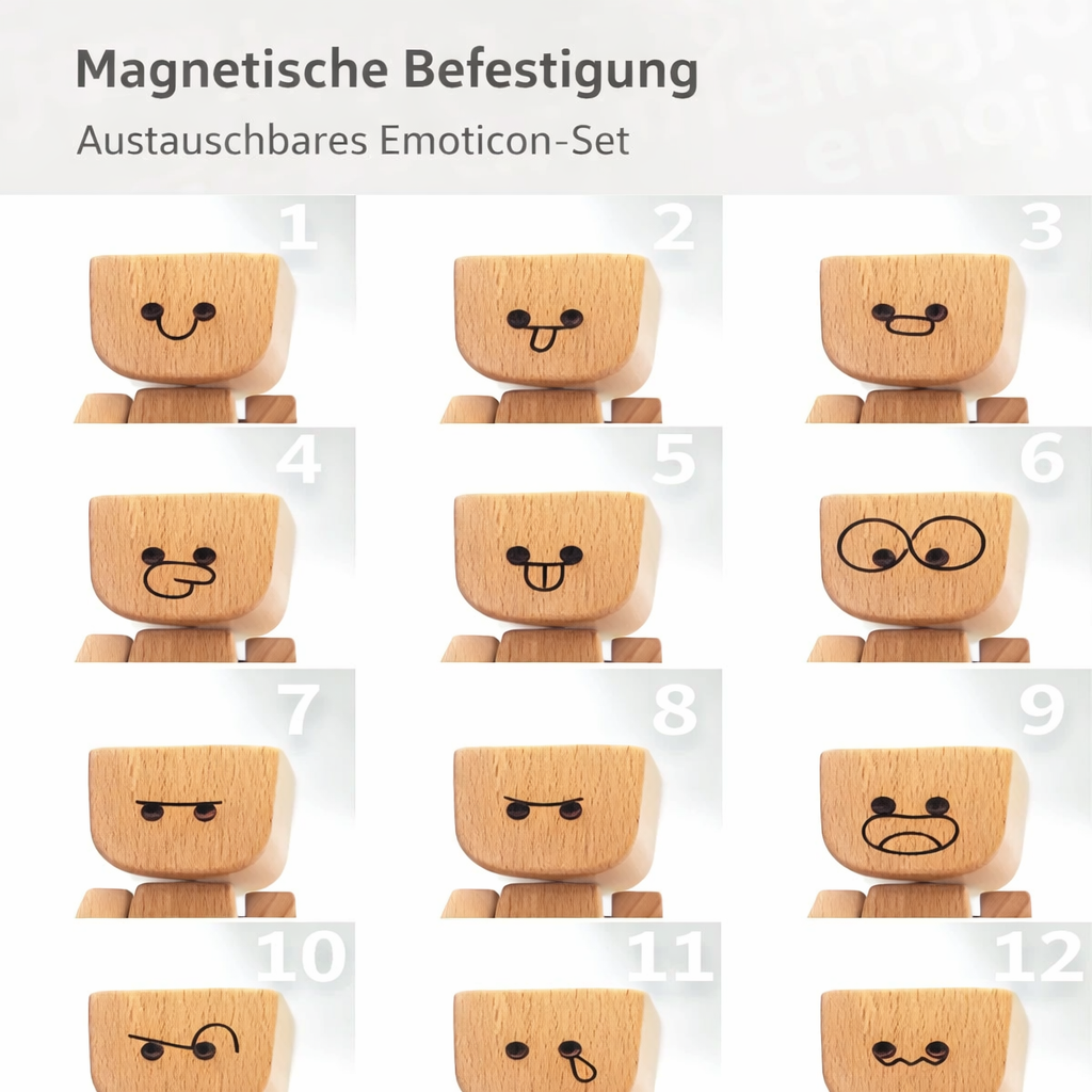 Wooden Decorative Figure Gentle Wobble 12 Interchangeable Faces