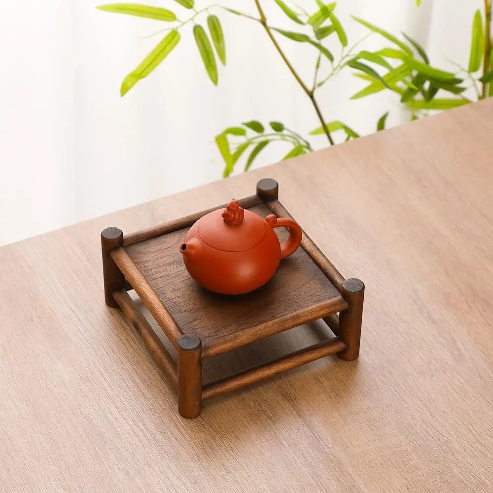 Wooden Shelf Solid Wood Walnut Finish No Assembly