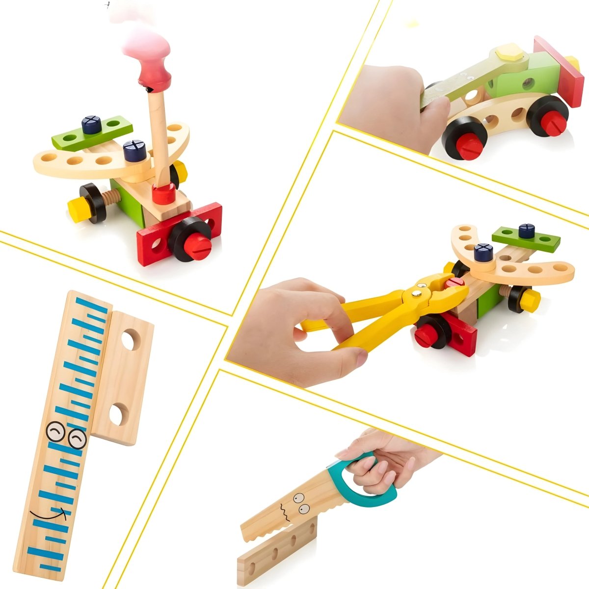Wooden Tool Set Montessori Child-Safe Portable Case