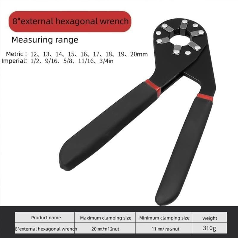 Wrench Universal 7-14 mm 6-Point Steel Non-Slip Handle