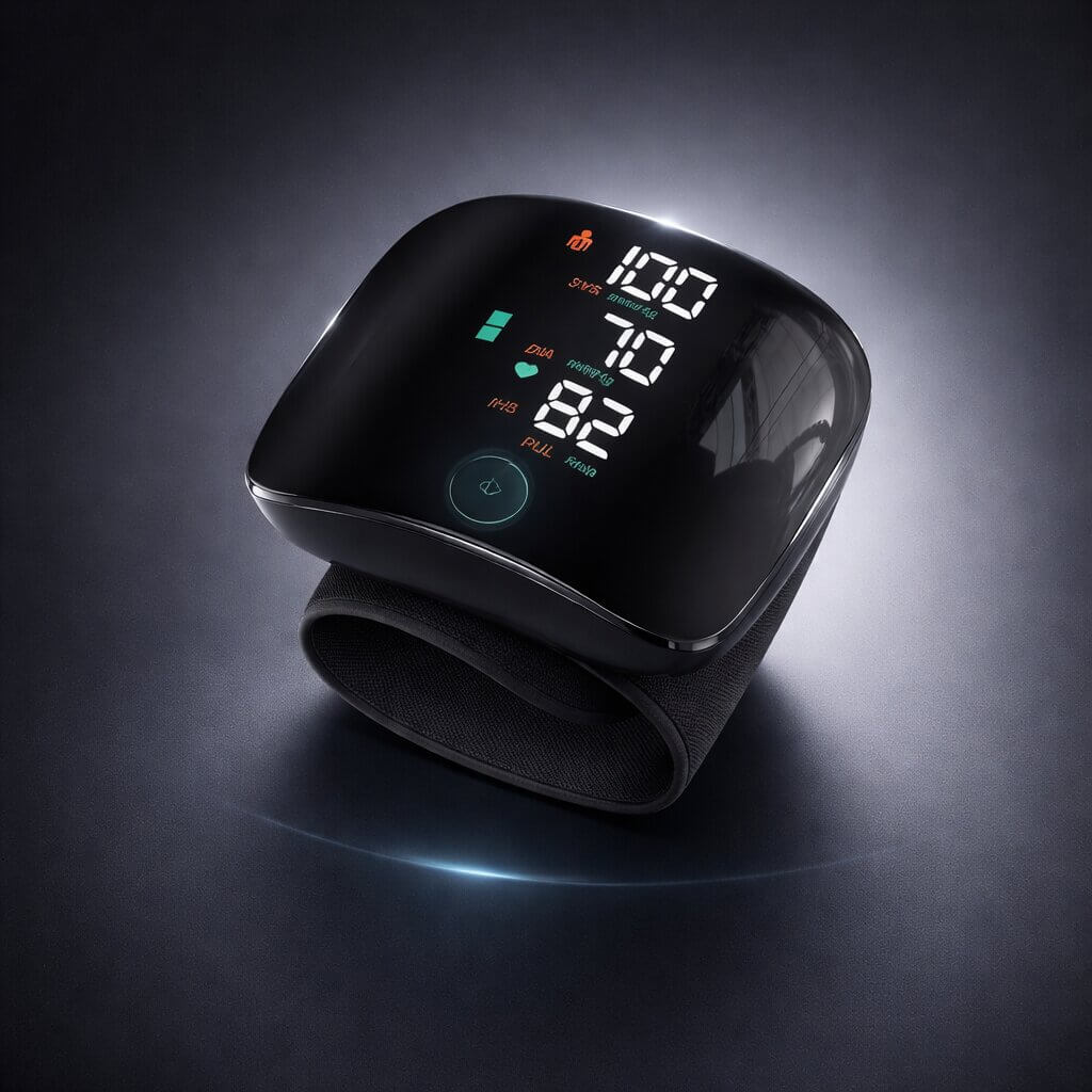Wrist Blood Pressure Monitor Touch Display Voice USB Rechargeable
