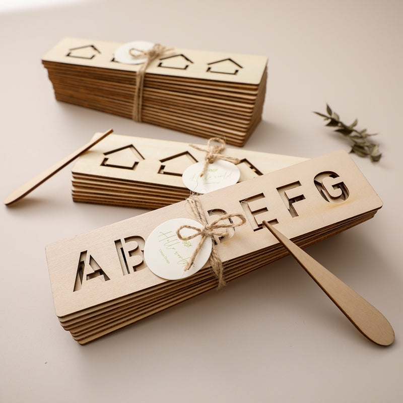 Writing Templates Wooden Guided Tracing Alphabet Or Geometry