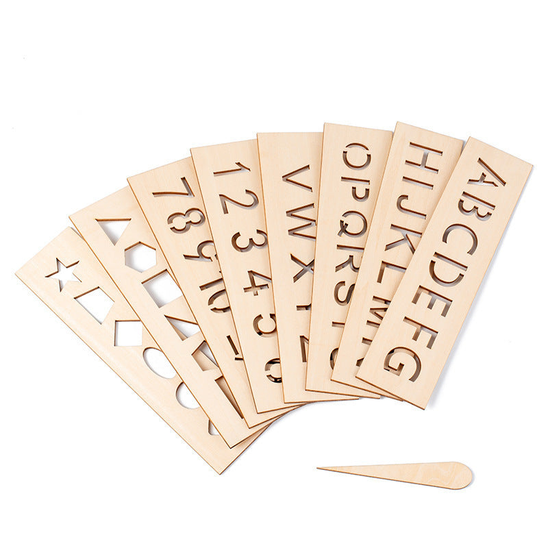Writing Templates Wooden Guided Tracing Alphabet Or Geometry