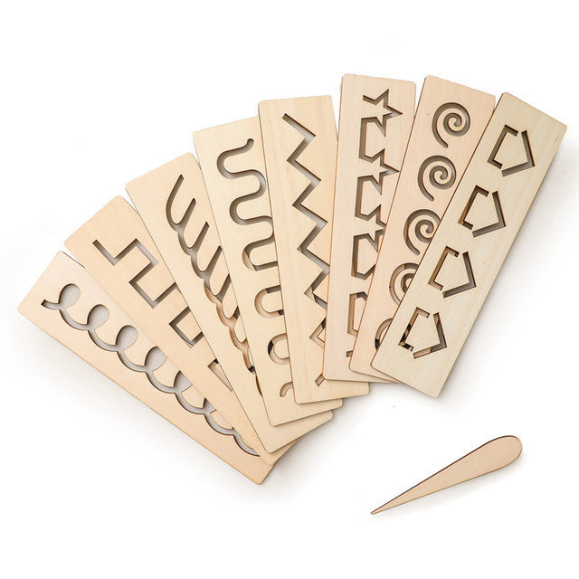 Writing Templates Wooden Guided Tracing Alphabet Or Geometry