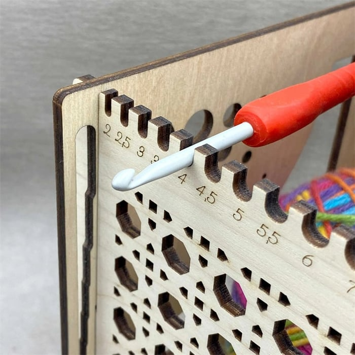 Yarn Organizer Wood Thread Guide & Tool Compartments