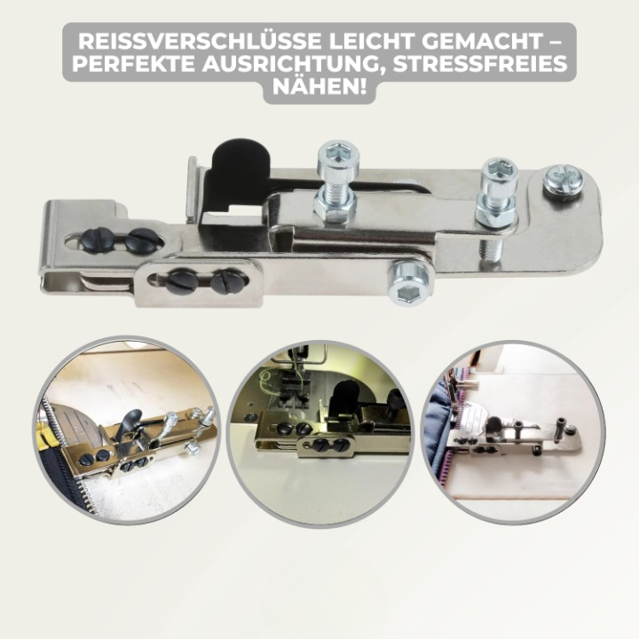 Zipper Presser Foot Stainless Steel Adjustable Height & Width