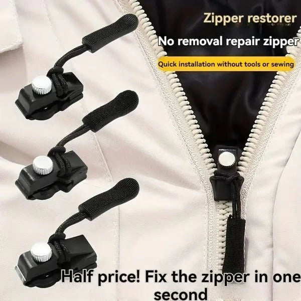 Zipper Pulls No-Sew Clamp-On Woven Nylon Set of 6