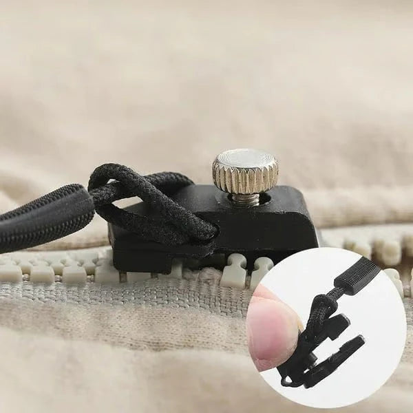 Zipper Pulls No-Sew Clamp-On Woven Nylon Set of 6