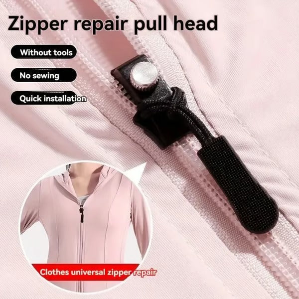 Zipper Pulls No-Sew Clamp-On Woven Nylon Set of 6