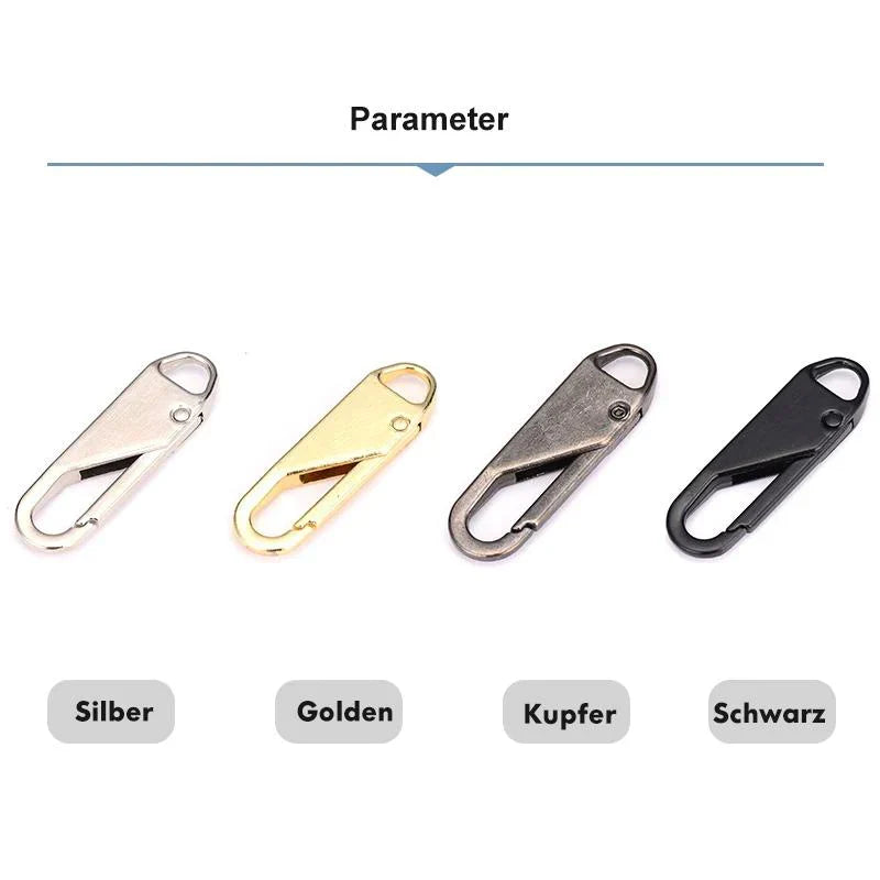 Zipper Pulls Tool-Free Snap-On Zinc Alloy 10-Piece Set