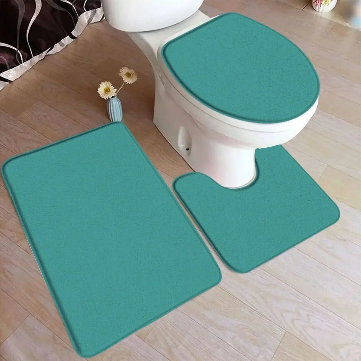 Cozy Comfort 3-Piece Bathroom Mat Collection with Non-Slip Design