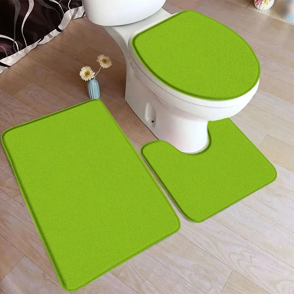 Cozy Comfort 3-Piece Bathroom Mat Collection with Non-Slip Design