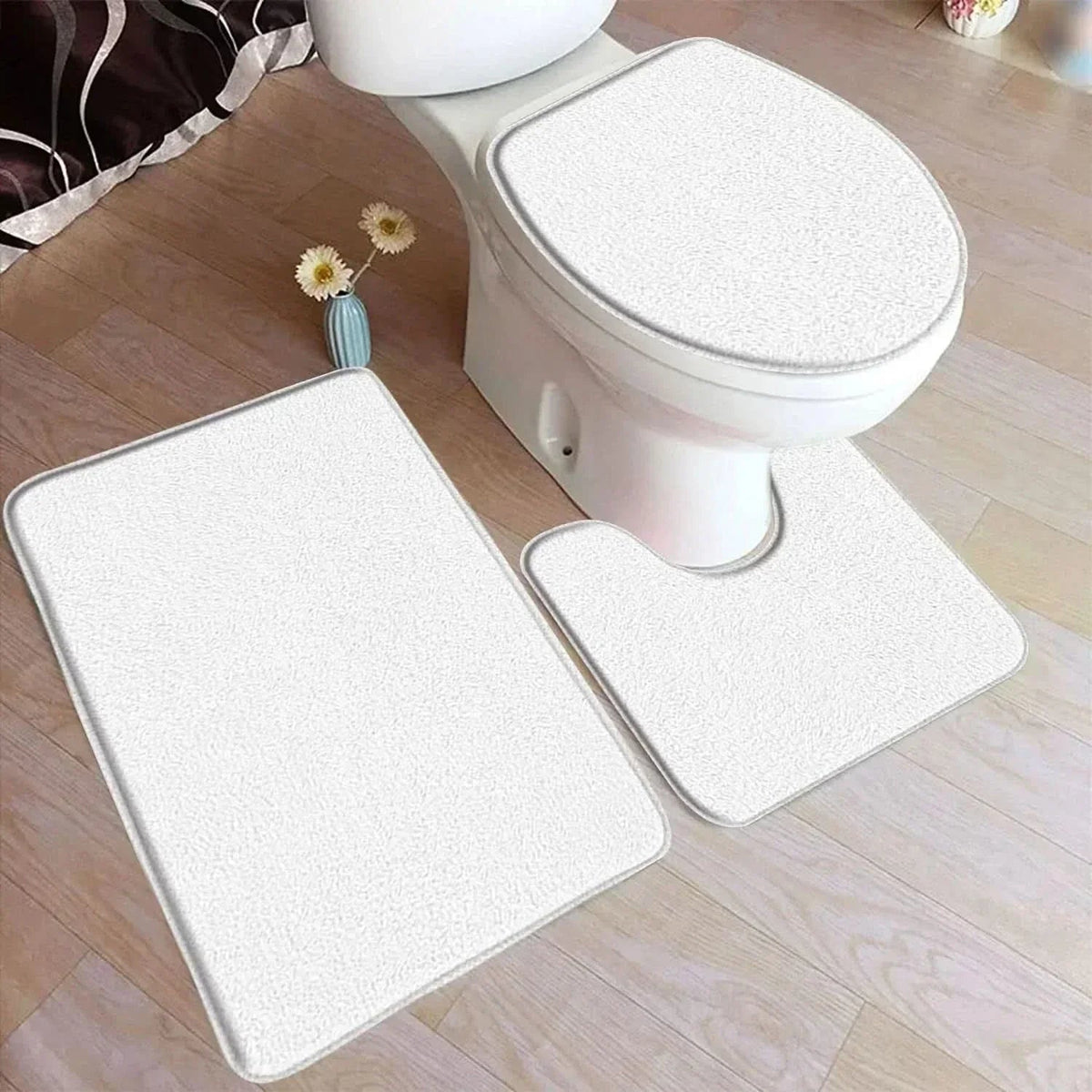 Cozy Comfort 3-Piece Bathroom Mat Collection with Non-Slip Design