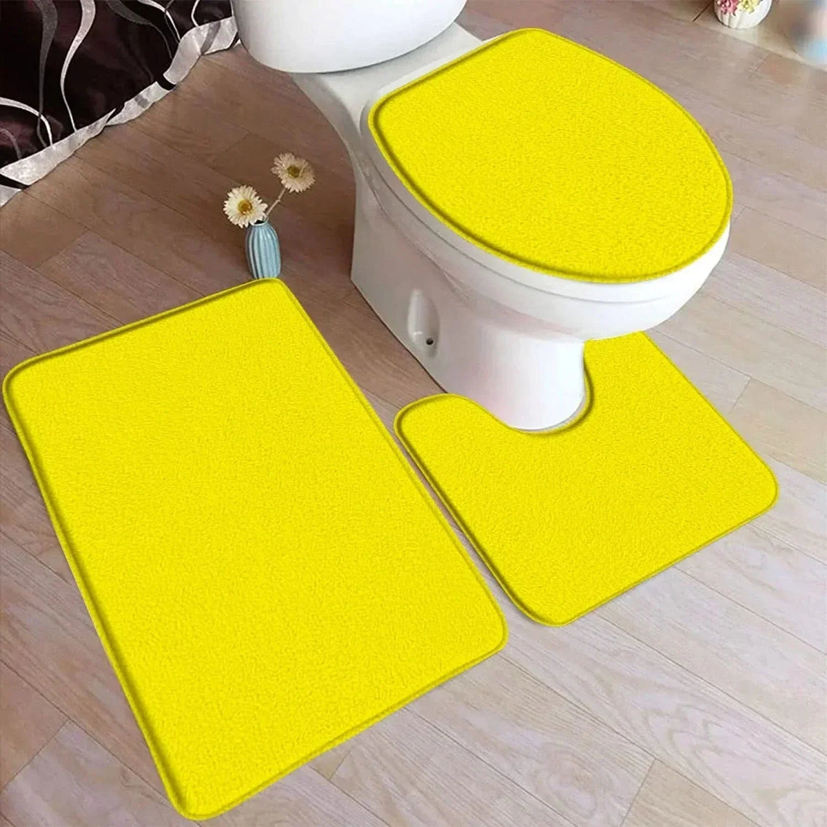 Cozy Comfort 3-Piece Bathroom Mat Collection with Non-Slip Design