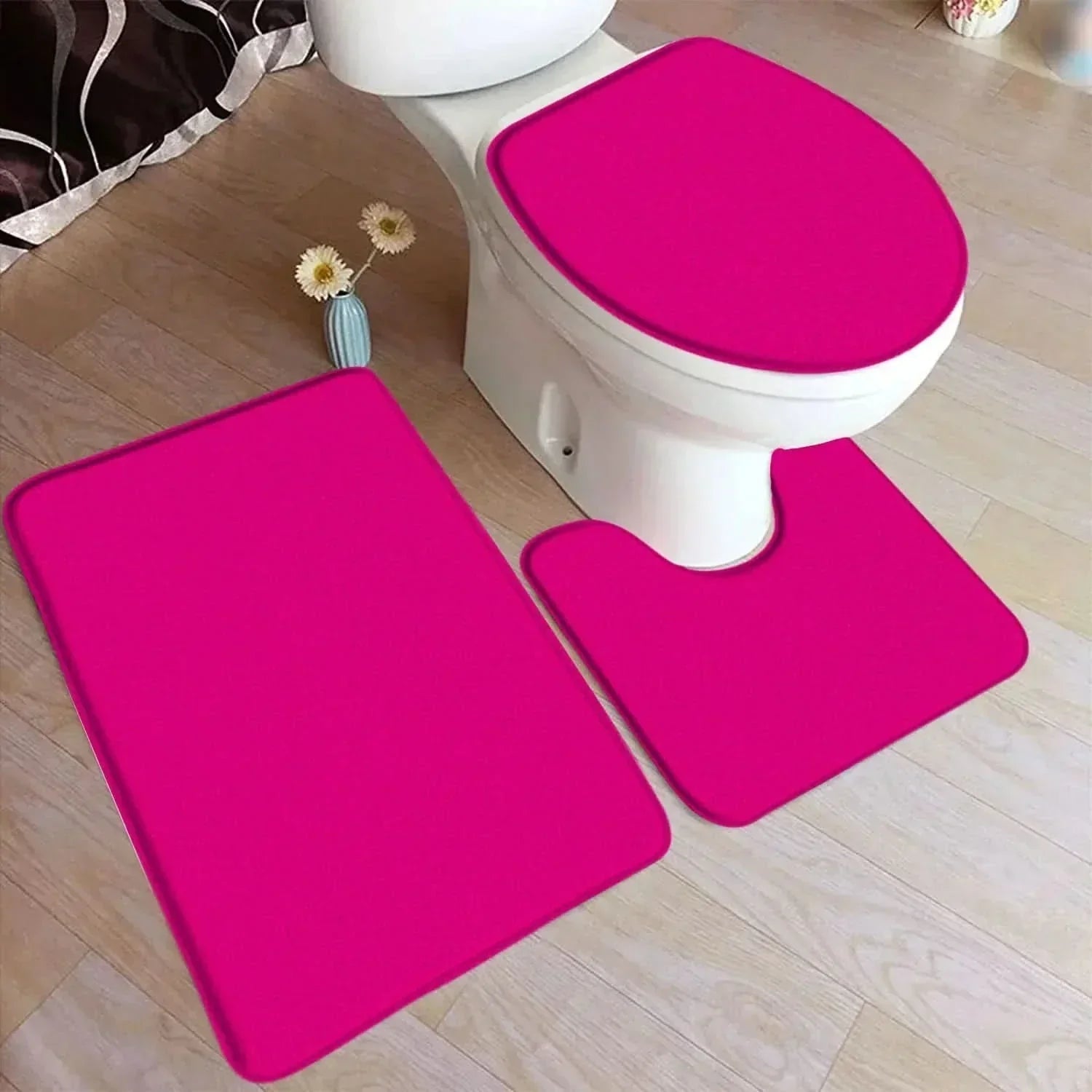 Cozy Comfort 3-Piece Bathroom Mat Collection with Non-Slip Design