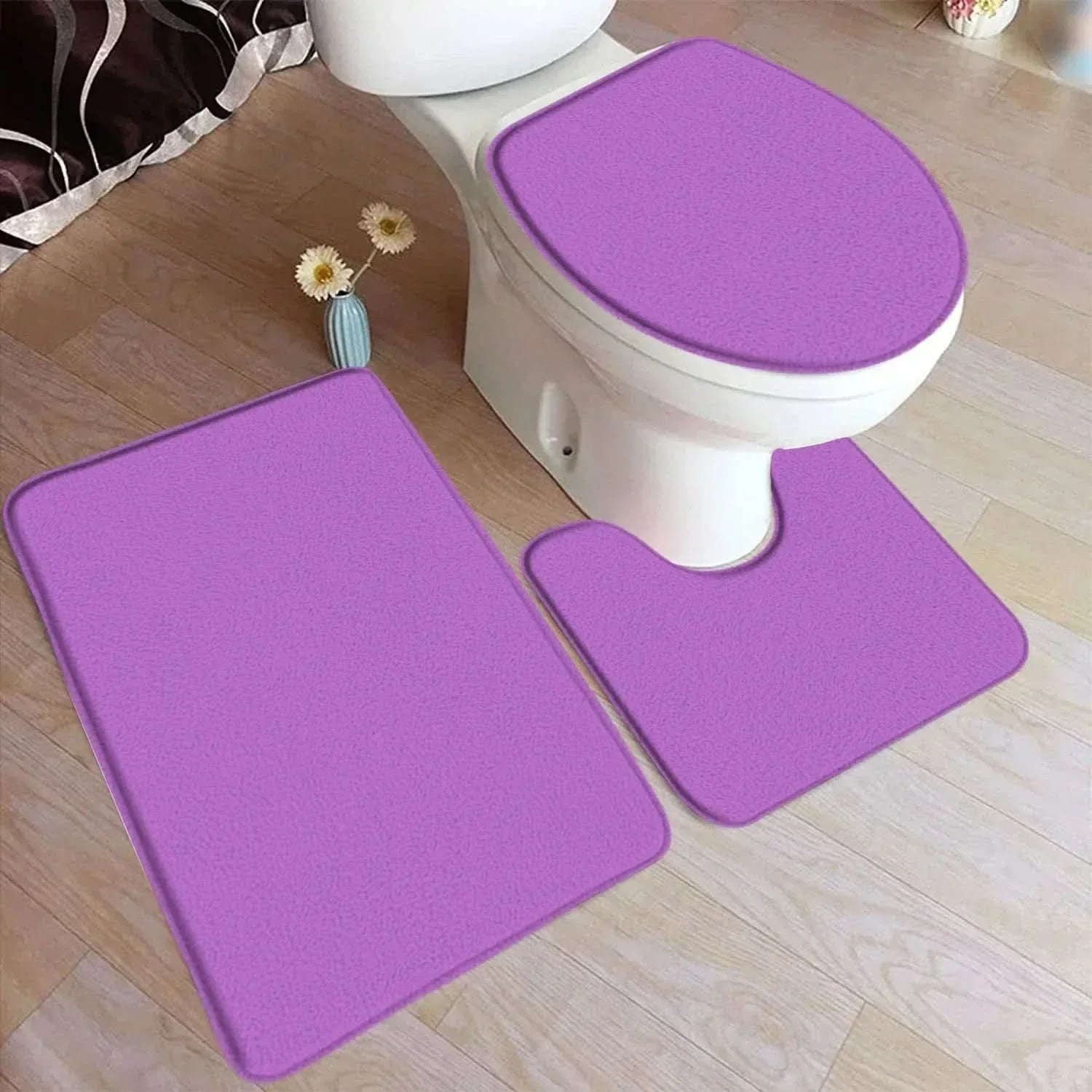 Cozy Comfort 3-Piece Bathroom Mat Collection with Non-Slip Design
