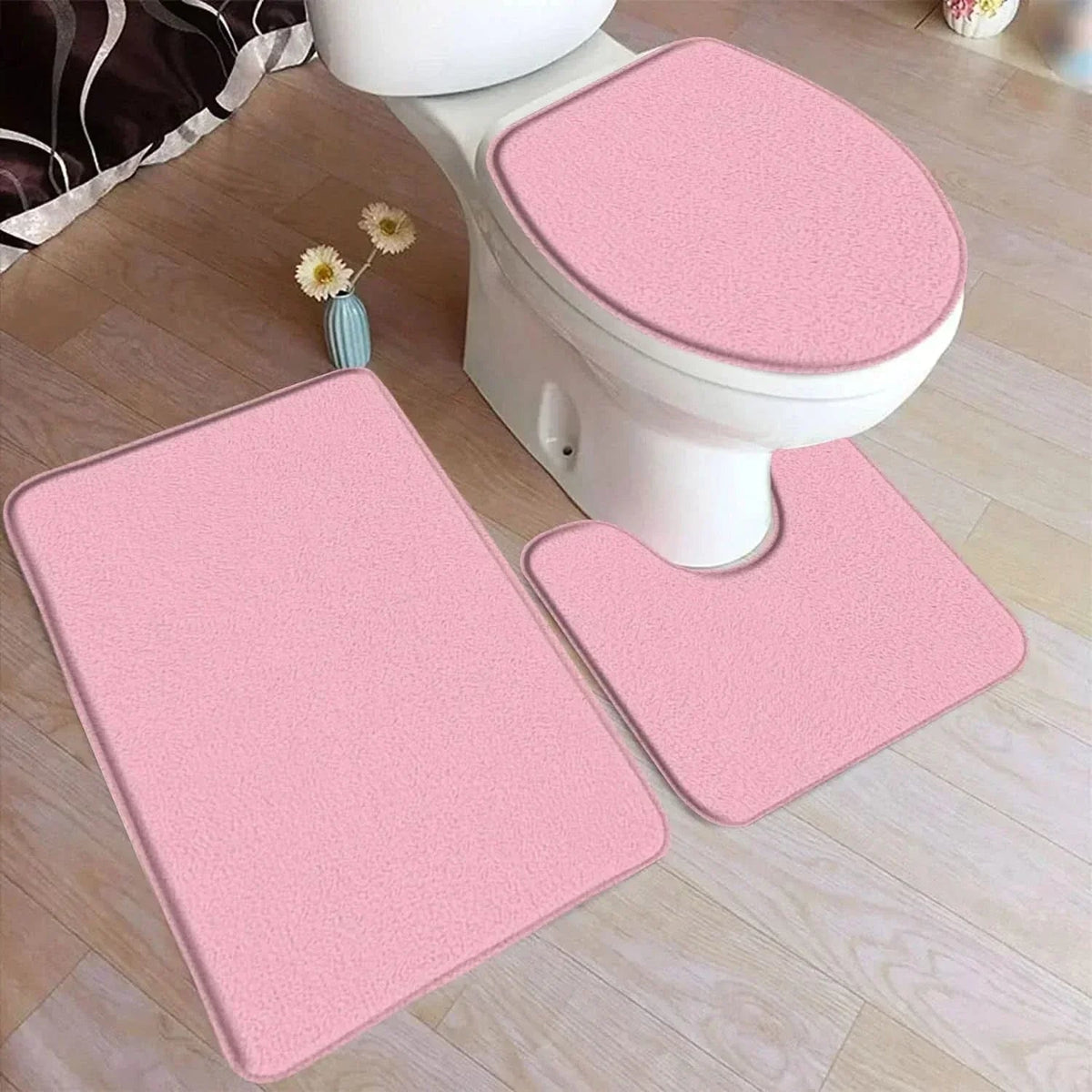 Cozy Comfort 3-Piece Bathroom Mat Collection with Non-Slip Design