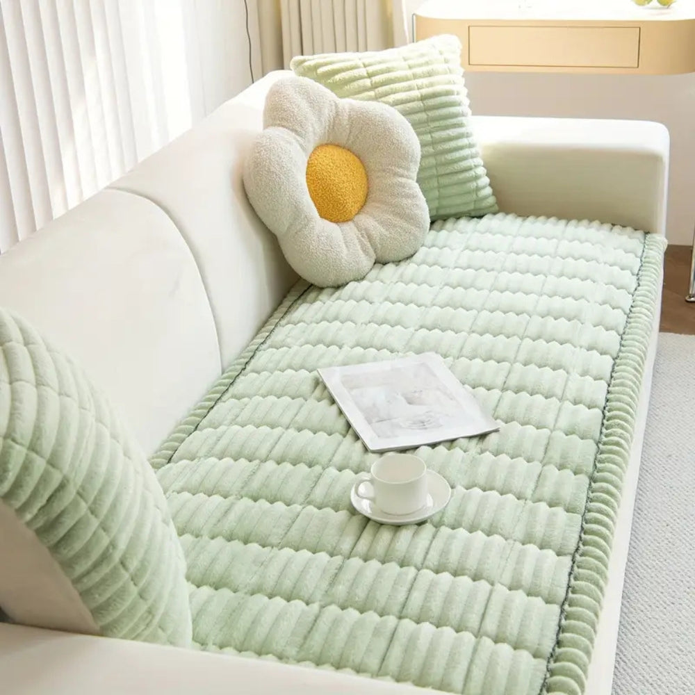 Elegant Shield | Luxurious Sofa Protector with Pleated Trim