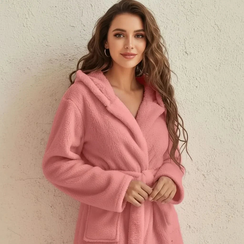 SnuggleWear – Cozy Hooded Fleece Lounge Robe