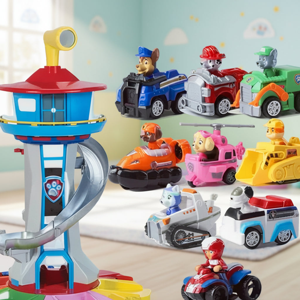Whirlwind Racer Tower | Dynamic Slide Playset with Cars & Figures