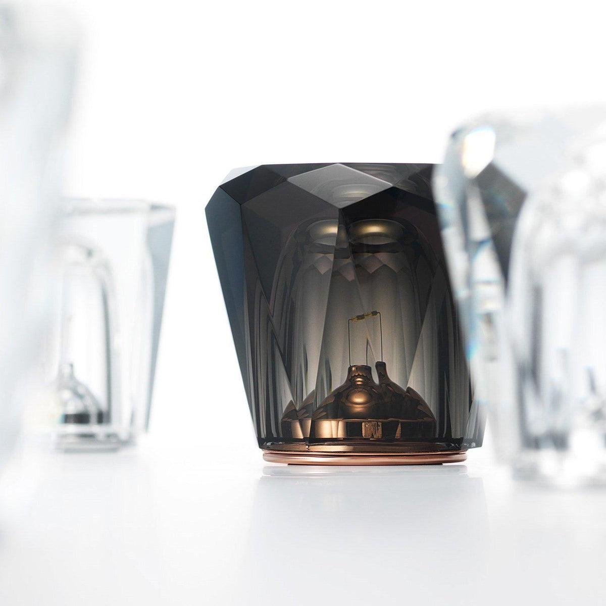 Elegant Rechargeable Glass LED Table Lamp for Cozy Spaces