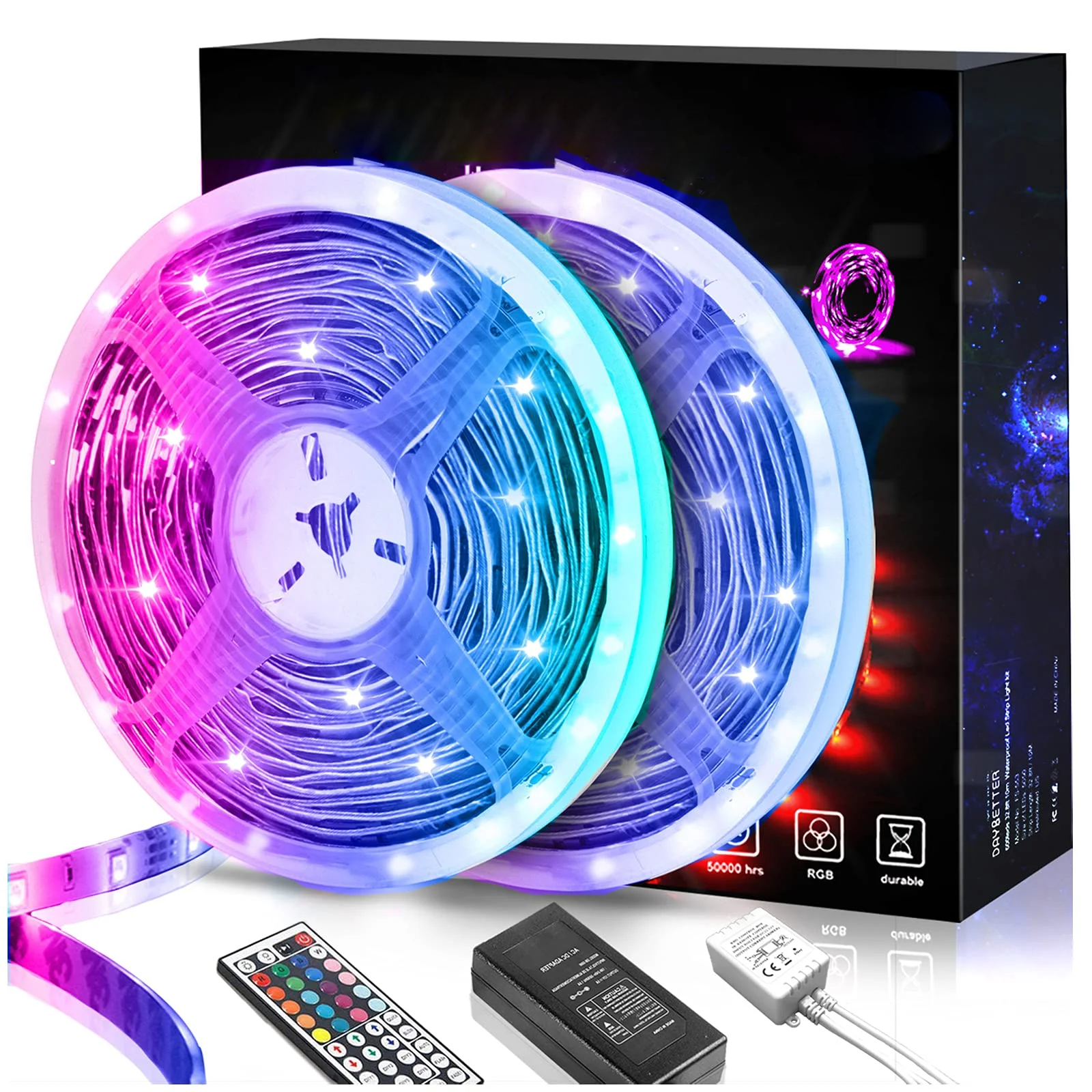 Vibrant 32ft LED Color Changing Strip Lights