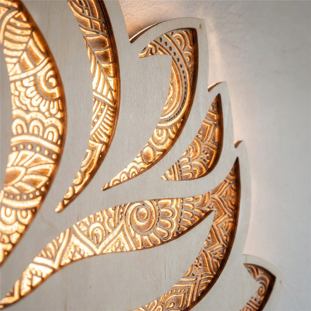 Lotus-Inspired Wall Light Fixture for Home Decor