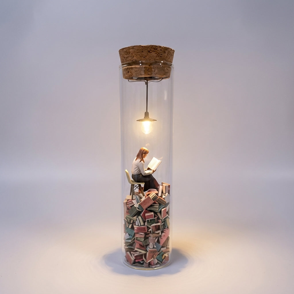 Mood Lamp with Decorative Bookshelf Design