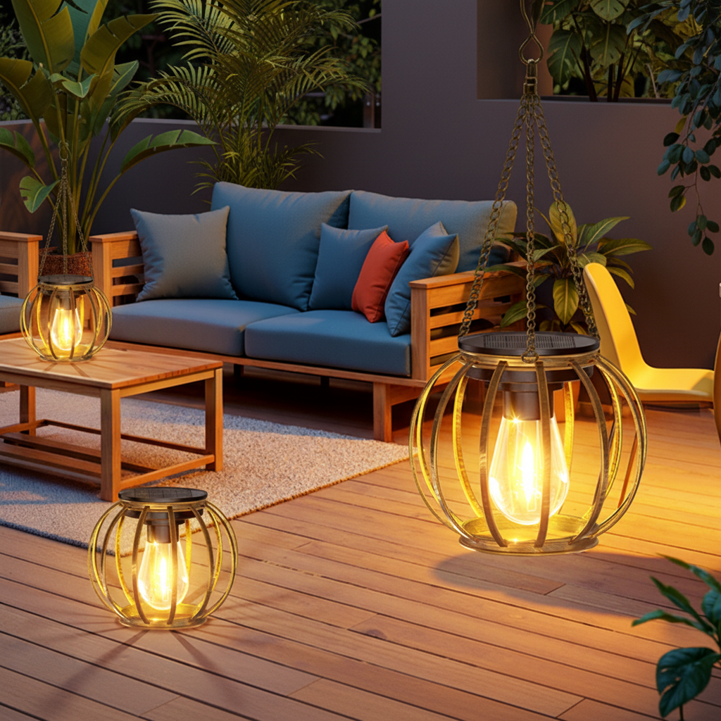 LumoSphere – Solar-Powered Hanging Garden Light