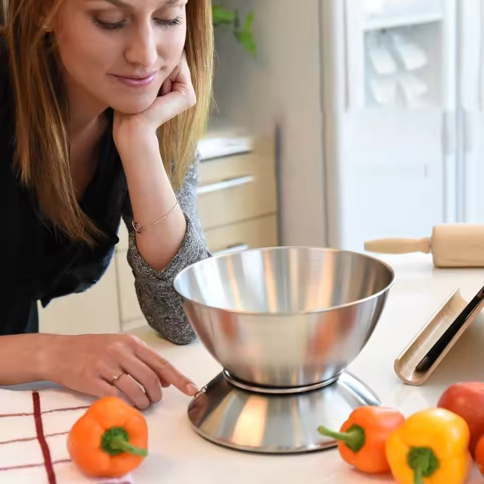 Precision Digital Food Scale with LCD Display and Removable Bowl