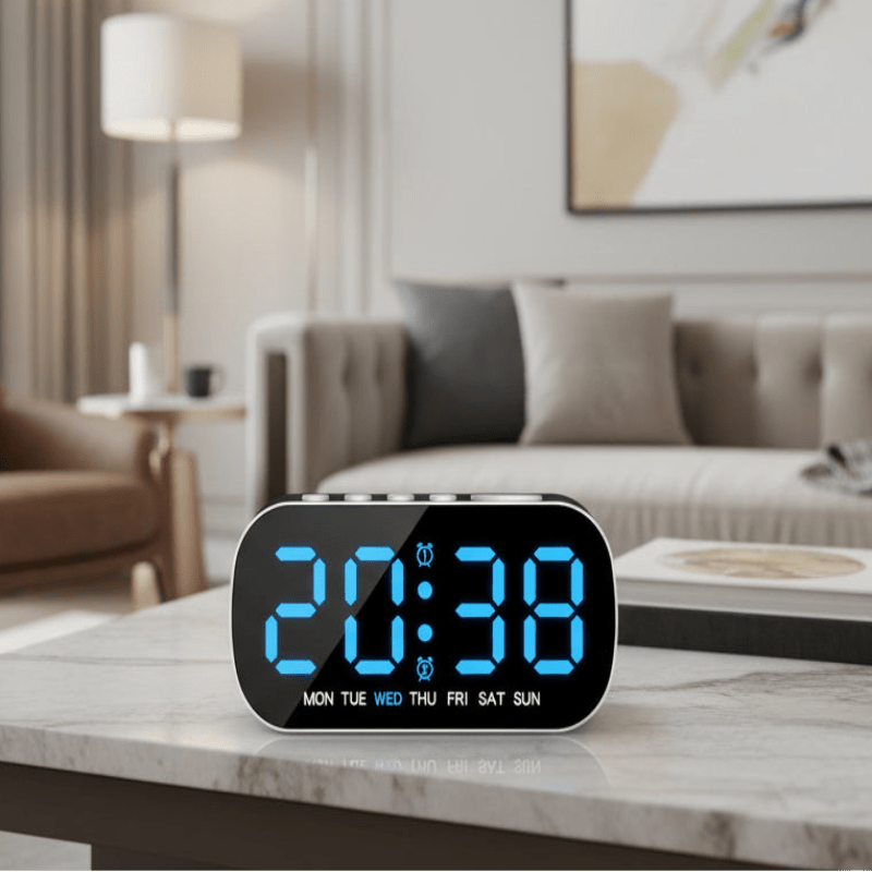 Smart USB Alarm Clock with Dual Alarms and Temperature Display