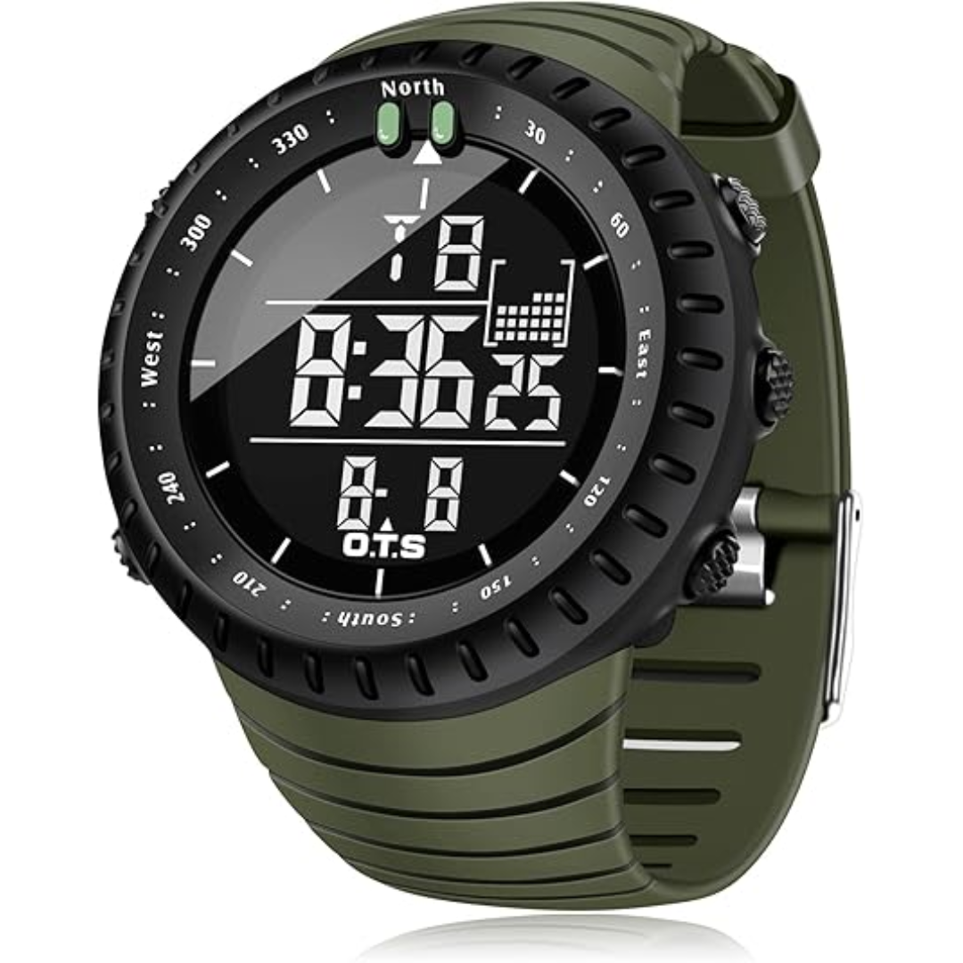 Rugged Outdoor Digital Watch | Waterproof & Shockproof with Night Glow