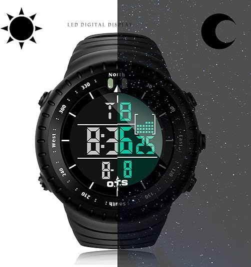 Rugged Outdoor Digital Watch | Waterproof & Shockproof with Night Glow