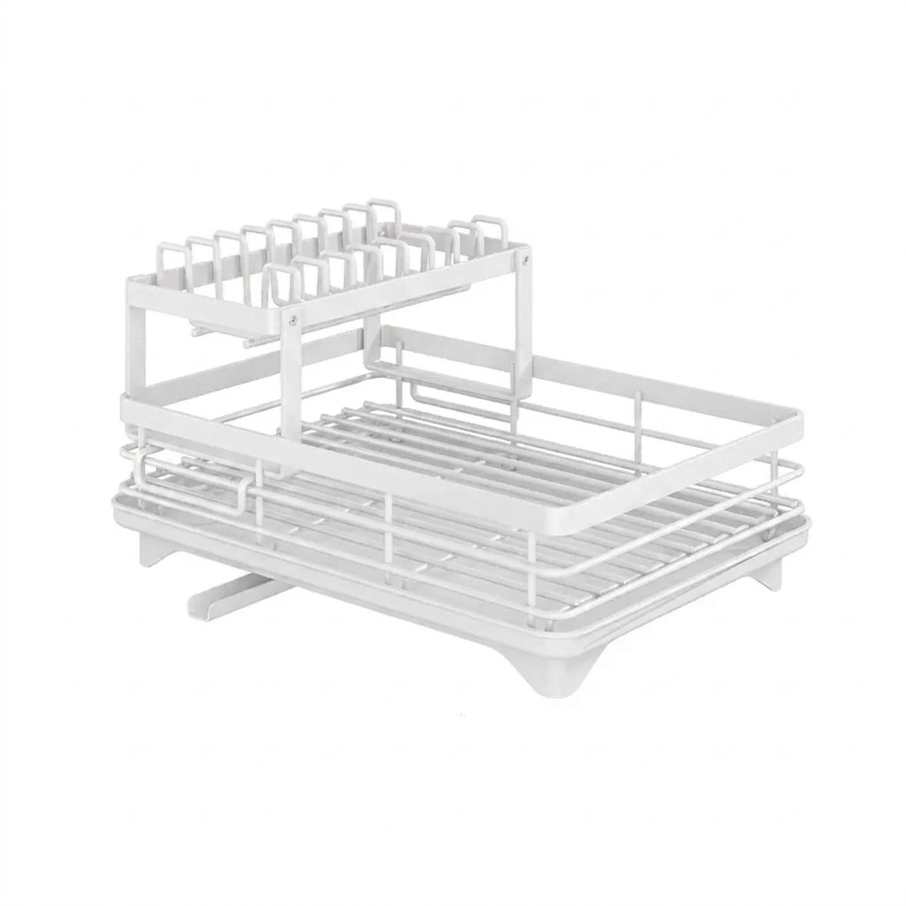 Compact Countertop Dish Organizer with Removable Racks