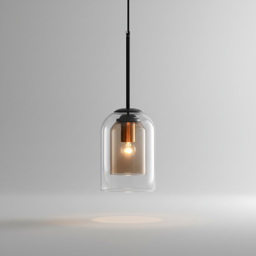 Smoky Double-Layer Glass Pendant Light