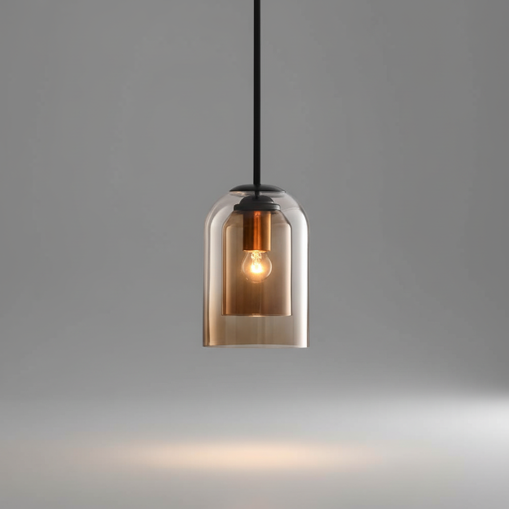 Smoky Double-Layer Glass Pendant Light