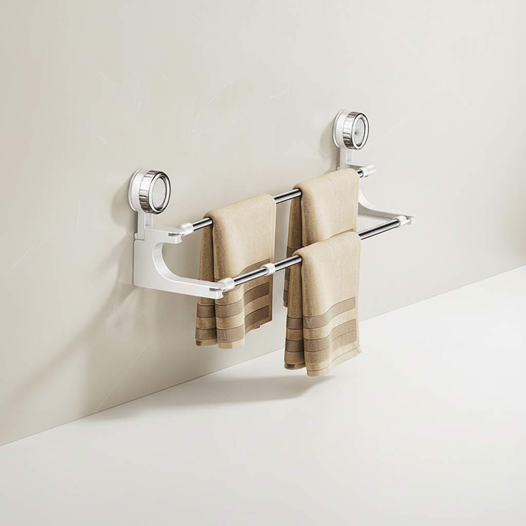 Towel Rack with Double Telescope Design