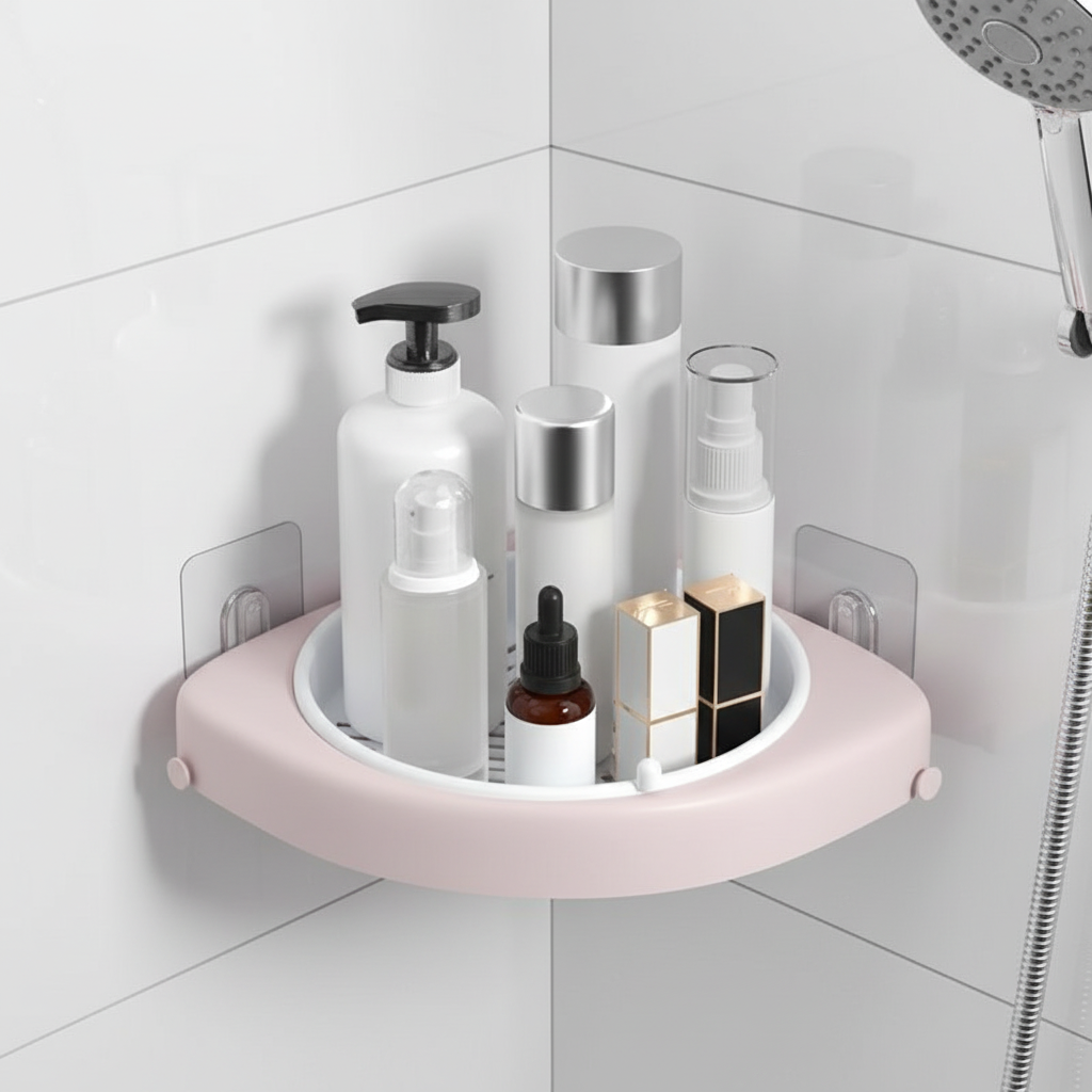 Plastic Rotating Corner Shelf - Space-Saving Design
