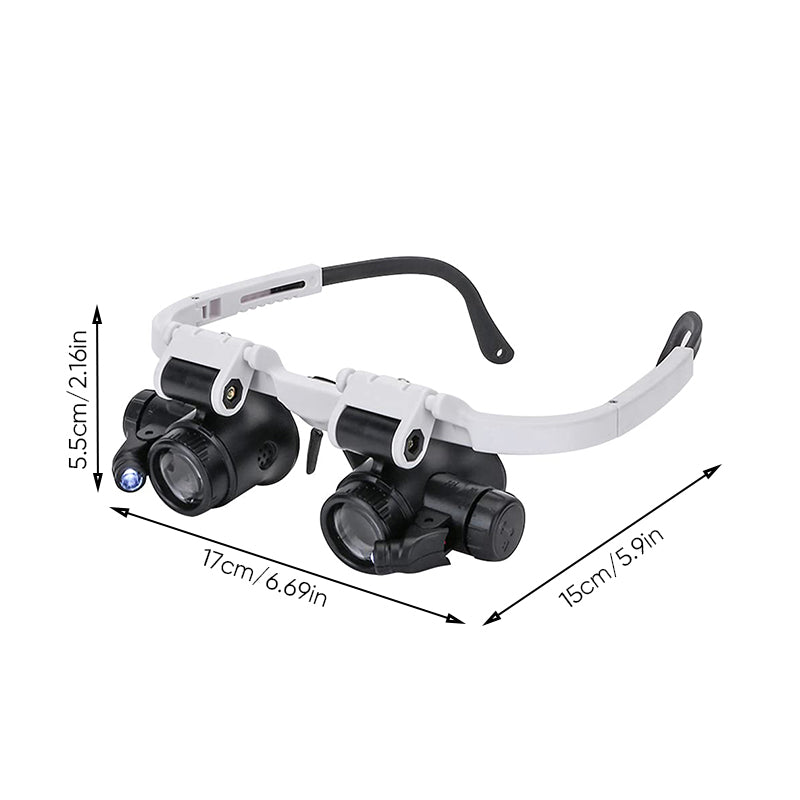 Precision Dual Lens Magnifying Glasses with LED Illumination