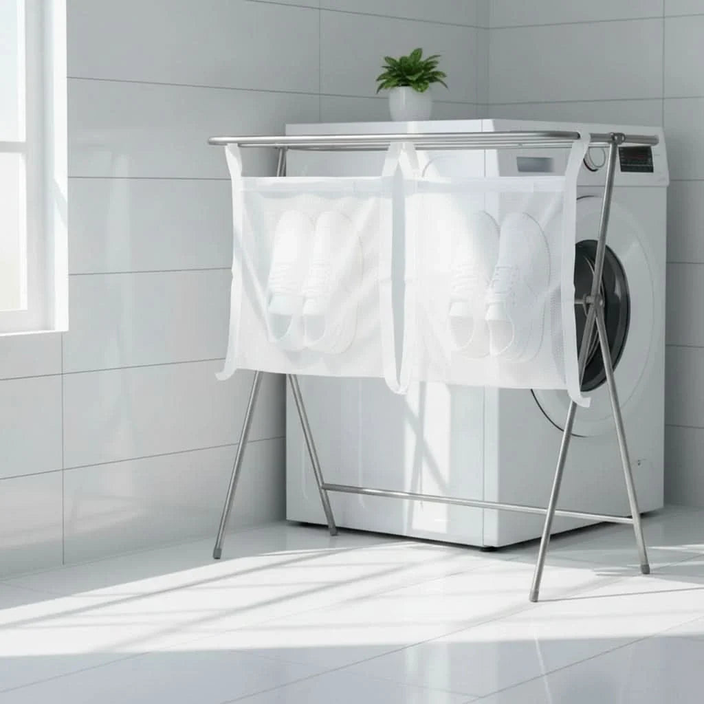 Shoe Care Laundry Bag with Secure Fastening for Easy Cleaning
