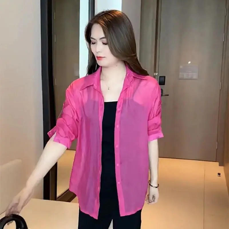 Lightweight Sun Shield Chiffon Blouse