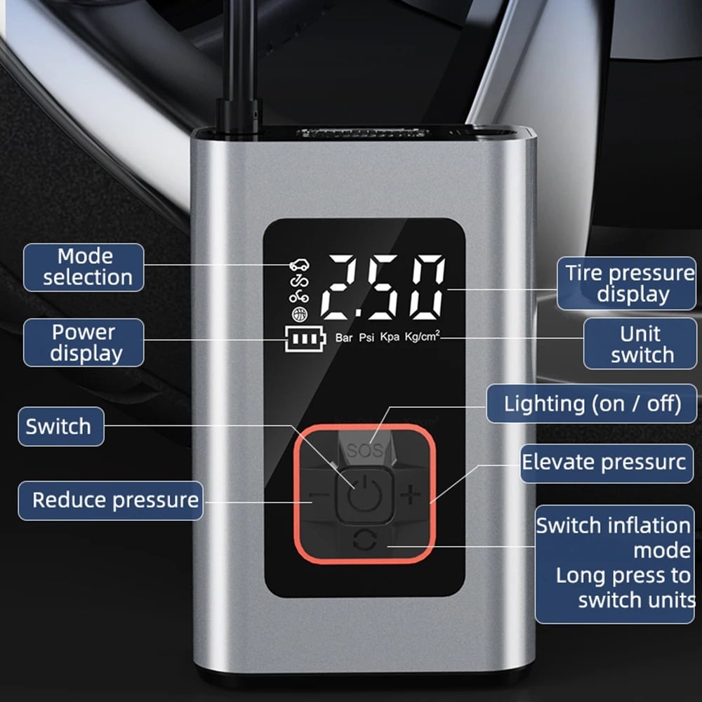 Compact Electric Tire Pump for Fast and Reliable Inflation