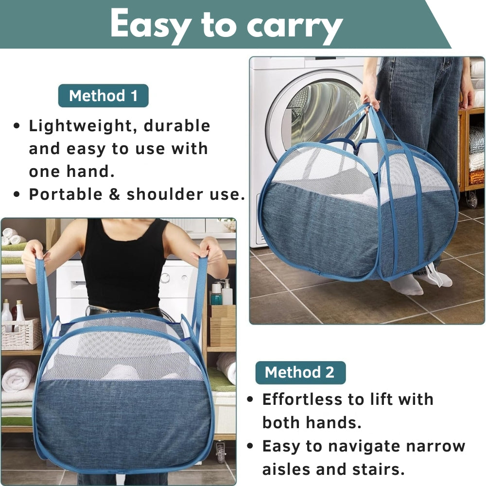 SmartFold Laundry Carrier with Sturdy Handles | Compact & Portable
