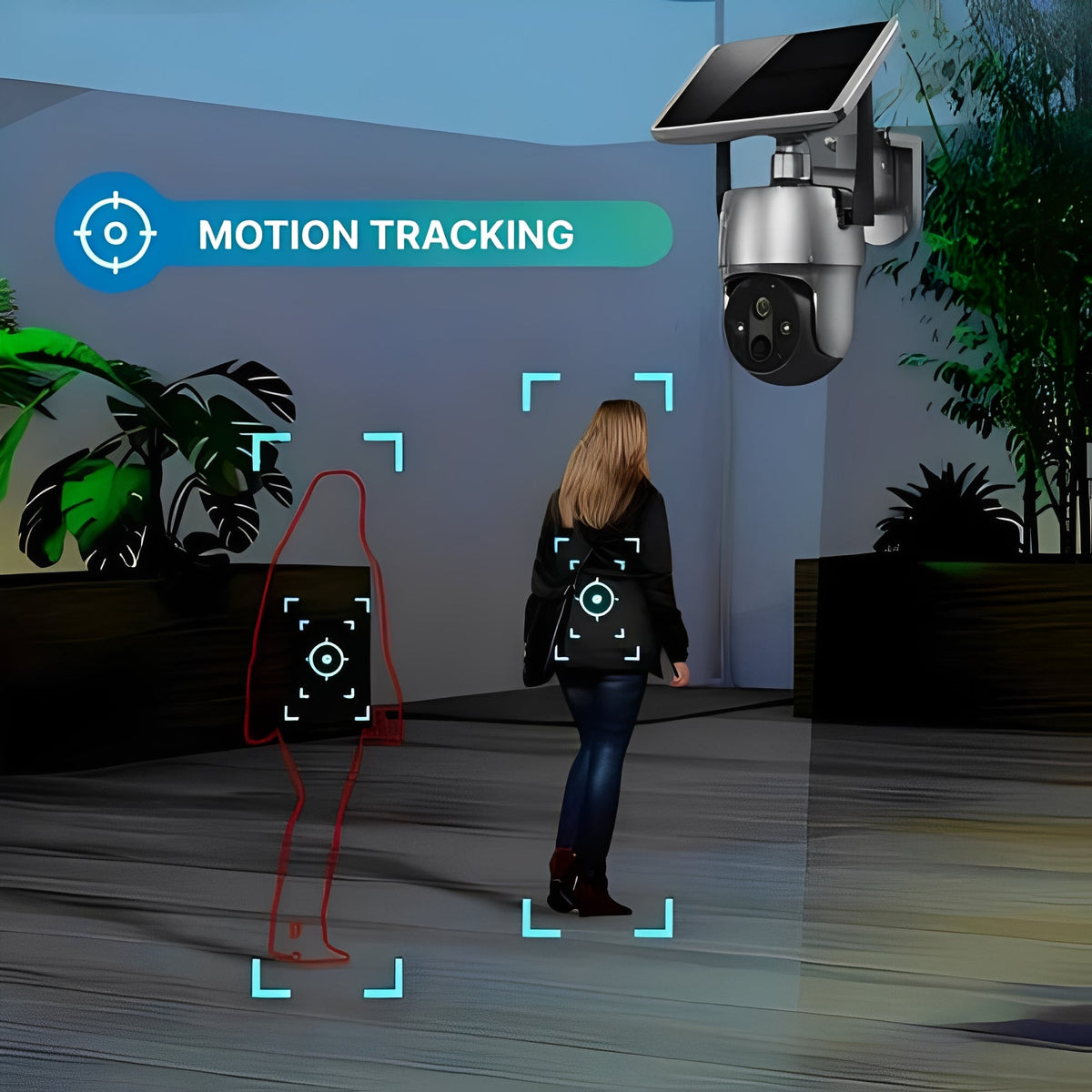 Solar-Powered Outdoor Security Camera with Motion Detection